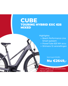 Aanbieding Cube Touring Hybrid EXC 625 mixed 50cm