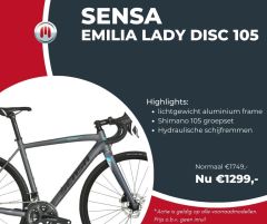 Aanbieding Sensa Emilia Lady disc 105 dames racefiets
